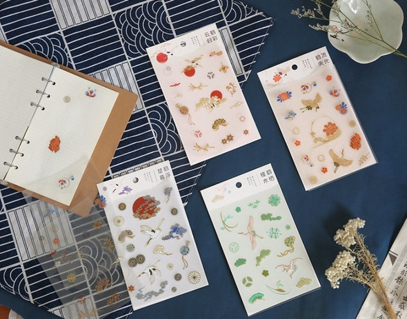 Frosted Crane Sticker Pack | 4 Styles | H20201667-70
