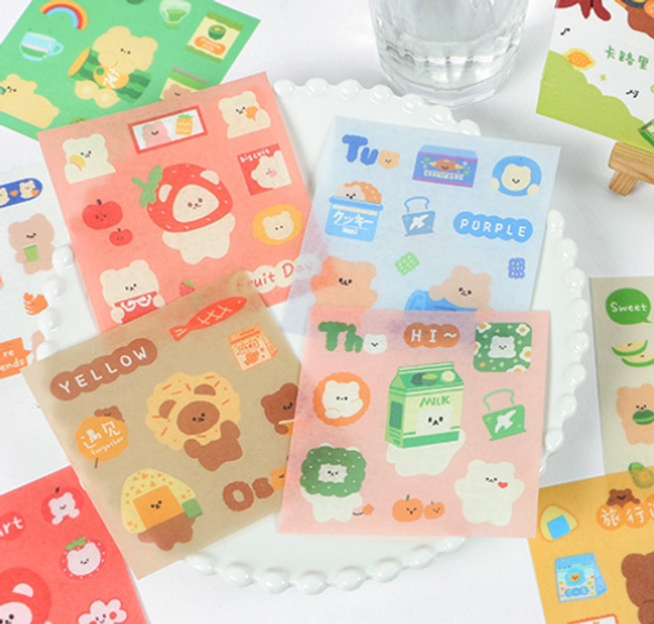 InFeelMe Teddy Bear Washi Stickers | 5 Styles | H20201464-68