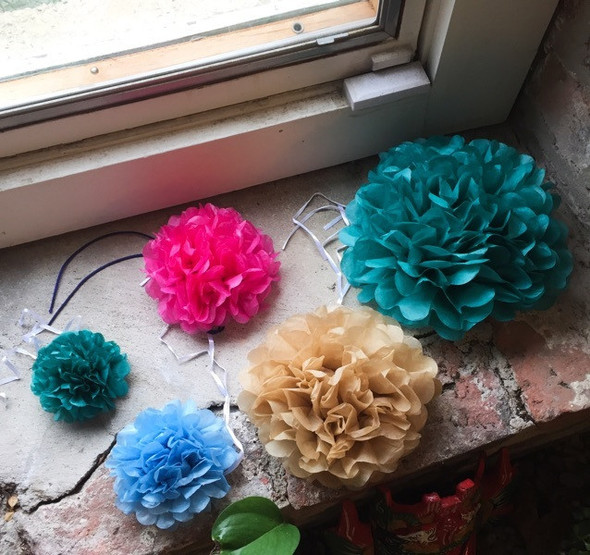 Tissue Paper Flower Pom Poms | DIY Decoration | 25cm | Sold by Each | PF25