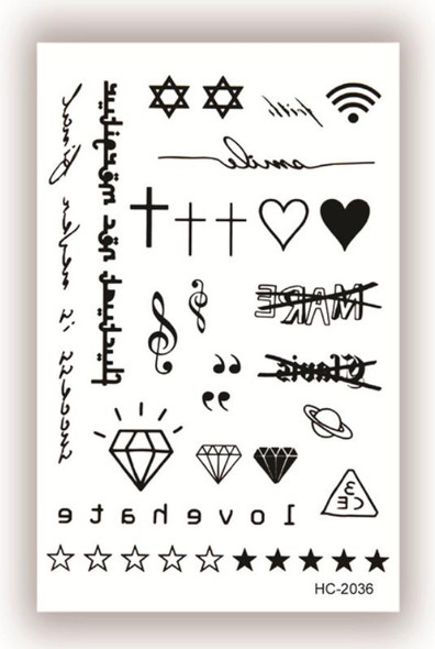 Temporary Tattoo | Success Is Never Final | Love and Hate Symbols | Waterproof | 19x12 CM | H2021765