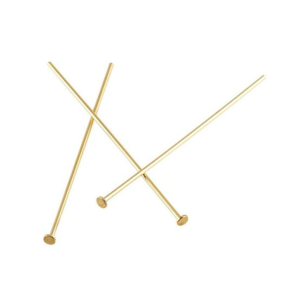 14K Yellow Gold 1" 1.3mm Flat Head Pin, 1/2-Hard | 640547