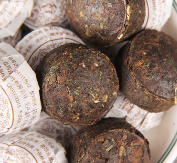 Orange Shelled Cooked Puerh Tea Ball | Xiao Qing Gan | Sold by