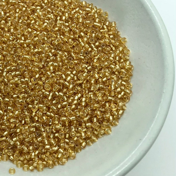 Seed Beads | Small 2mm | Silver Coated Inside | Gold | Sold by 50g | GB031
