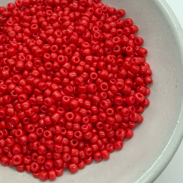 Seed Beads | Medium 3mm | Opaque | Red | Sold by 50g | GB157