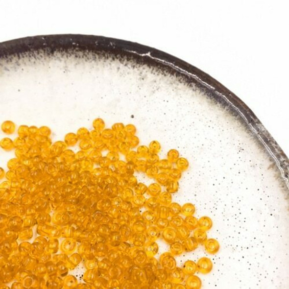 Seed Beads | Medium 3mm | Transparent | Orange | Sold by 50g | GB169