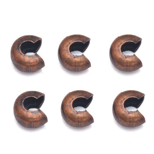 Crimp Bead Cover | Red Bronze Finish | Dia. 4Mm | Pack Of 20 Pcs | 24786