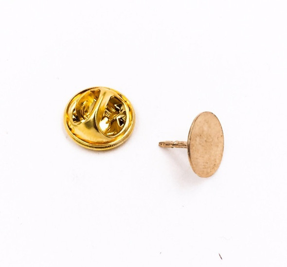 Base Metal Bright Gold Finish Tie Tac Clutch | with 10mm-pad Pin | Sold by Each | 661229BG
