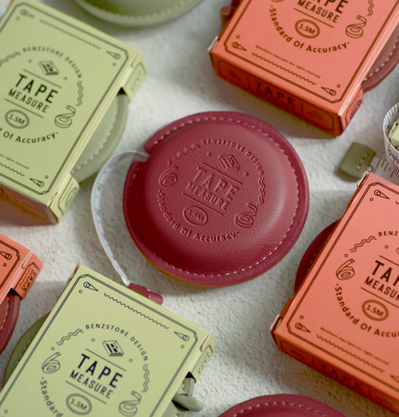 Macaron-Style Cookie Tape Measure | 1.5M/4Ft | Burgundy Red
