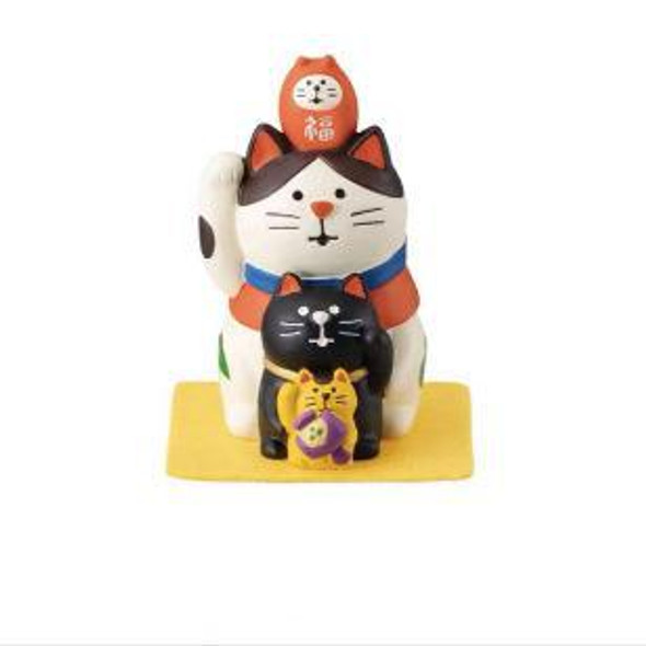 Zakka New Year Cat Figurine | Lucky Stack Cat | 50600