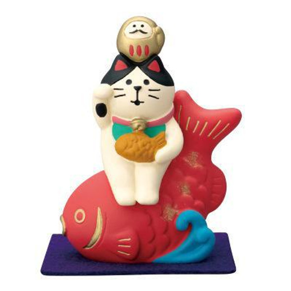 Zakka New Year Cat Figurine | Sea Bream Cat | 50601