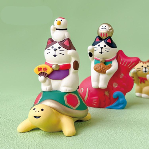 Zakka New Year Cat Figurine | Sea Bream Cat | 50601