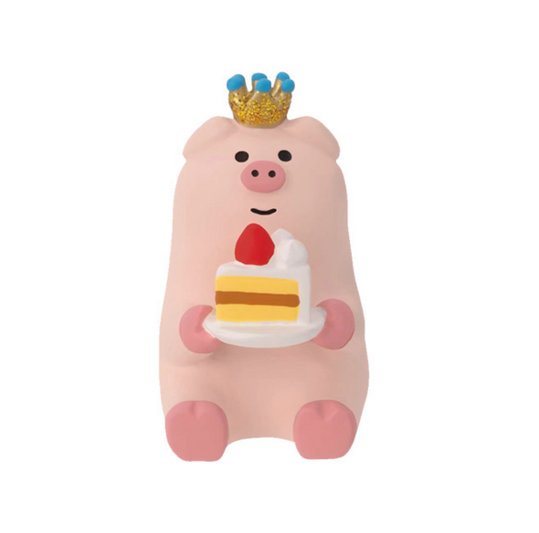 Zakka Birthday Pig Figurine | Anniversary Cake Pig | 50603