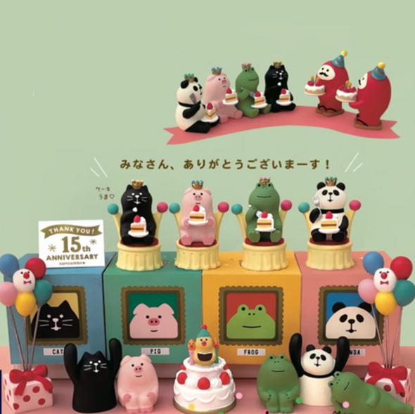 Zakka Birthday Pig Figurine | Anniversary Cake Pig | 50603