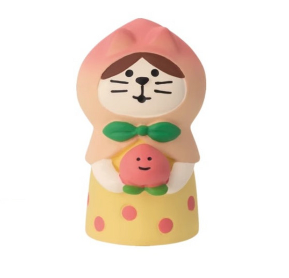 Zakka Peach Cat Figurine | Headscarf Cat | 50611