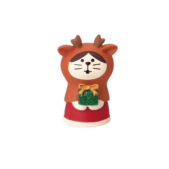 Zakka Christmas Cat Figurine | Reindeer Cat | 50615