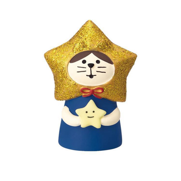 Zakka Christmas Cat Figurine | Star Cat | 50616