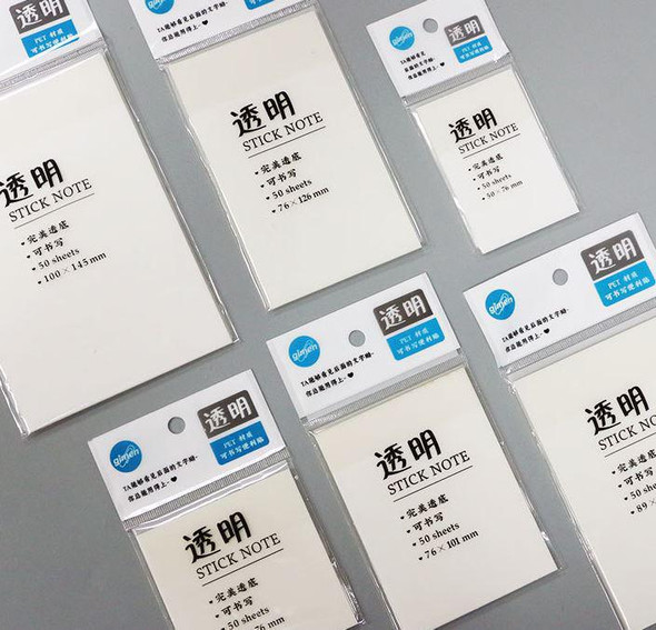 Sticky Notes | Waterproof Transparent | 2X3 In | 50X76Mm | 50501