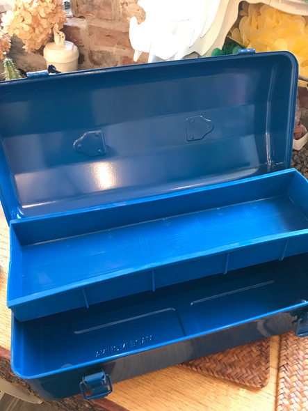 Metal Tool Box | Y-430 | 43×20×16 cm | Blue | With Storage Tray | 50141