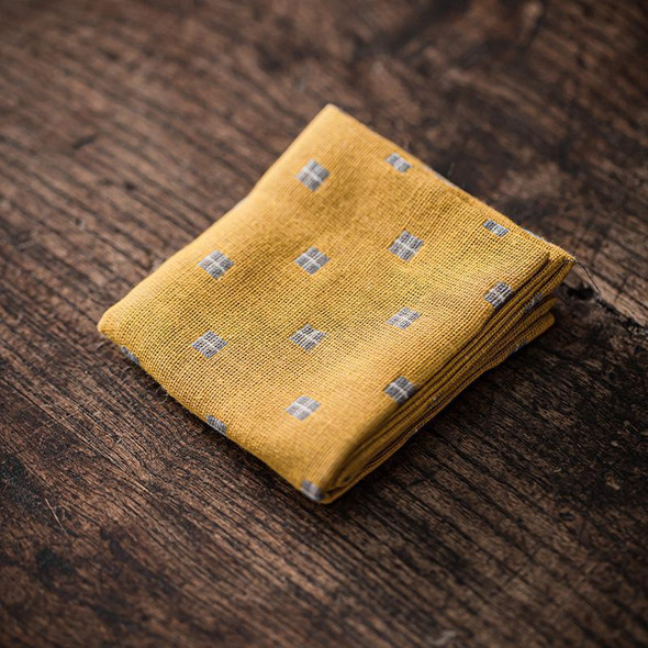 Cotton Linen Tea Cloth | Absorbent | Tea Ceremony Towel | Yellow | 50457 Cotton Linen Tea Cloth | Absorbent | Tea Ceremony Towel | Yellow | 50457