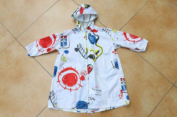 Children’S Polyester Jacket | Cartoon Print | Outdoor Travel | White M | 50637 Children’S Polyester Jacket | Cartoon Print | Outdoor Travel | White M | 50637