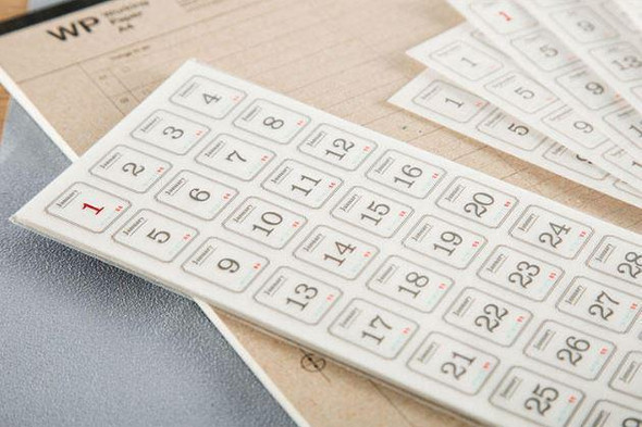 Calendar Date Planner Stickers Monthly Numbered Labels | 12 Sheets | 6972273842240