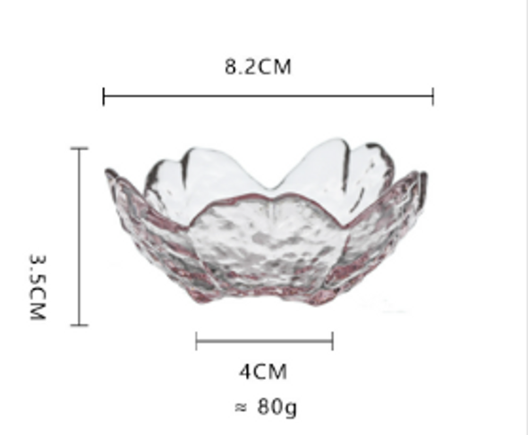 Japanese Sakura Glass Dish | Pink Flower Shape | Small Sauce Dish | Gloss Finish | 4431