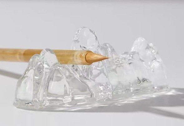 Crystal Pen Holder | Colorful Glass | Brush Rest | Transparent | 50588