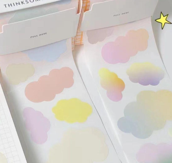Washi Sticker for Notes | Simple Color Design | Pull-Out Pad | Reusable Adhesive| 50376