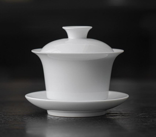 Horse-Hoof White Porcelain Gaiwan | 50296
