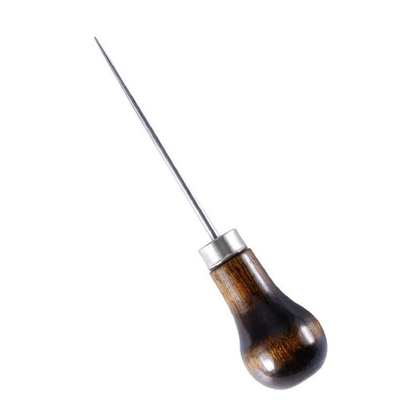 Wood Handle Leather Awl | Gourd Shape | Heavy-Duty Punch Tool | 24918
