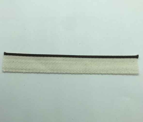 White Cotton Tape with Brown Edging | 1.8cm x 12cm | Sold by Pc | H1003