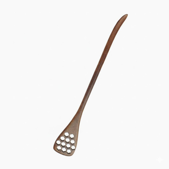 Wooden Honey Dipper | Dark Lacquered | 19cm Length | 24701