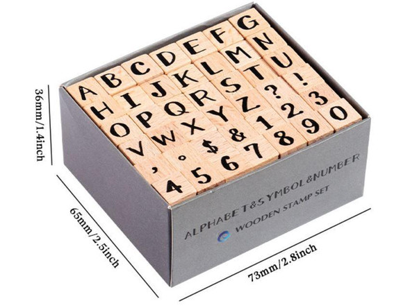 42Pcs Wooden Stamp Set | Handwritten Letters | 50846