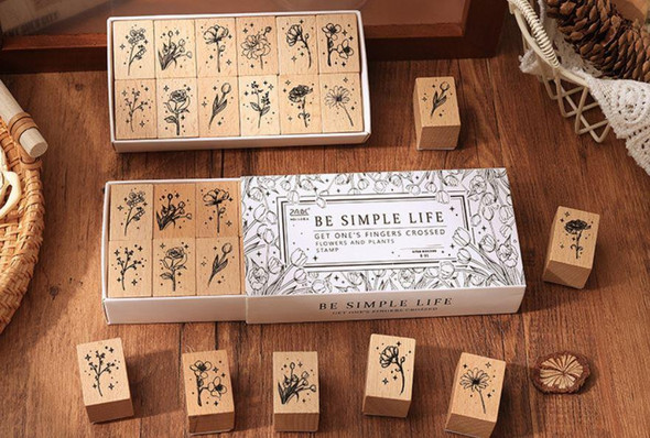 Wooden Floral Stamp Set | Simple Life | 50834