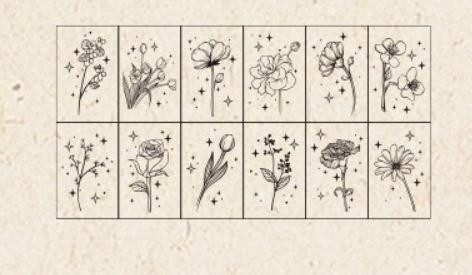 Wooden Floral Stamp Set | Simple Life | 50834