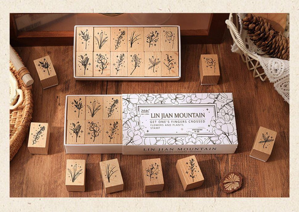 Wooden Floral Stamp Set | Forest Theme | 50836
