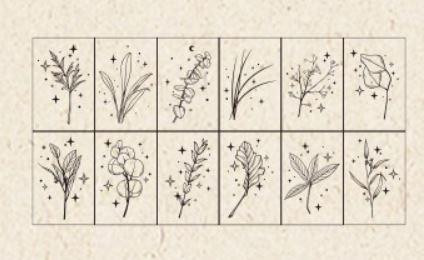 Wooden Floral Stamp Set | Forest Theme | 50836