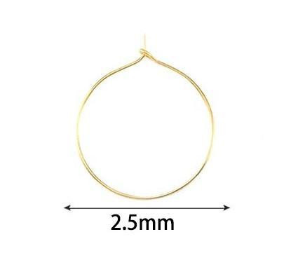 Earring Hook For Charm Hoop Gold Finish | 2.5 mm | Sold By 4Pcs/Pk | 250081