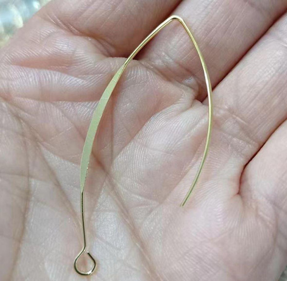V Shape Ear Hook | Gold Plated | Sold By 2Pcs | 250099