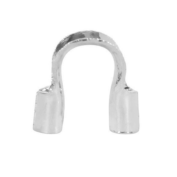 U Shape Wire End Cup Ring | Silver Plated | 4.5 Mm | Sold By 5Pcs | 250127