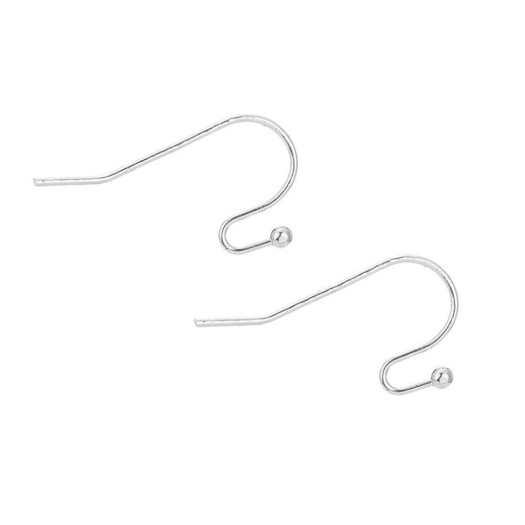 Ball Ear Hook | Silver Plated | Sold By 10 Pcs/Pk | 250090