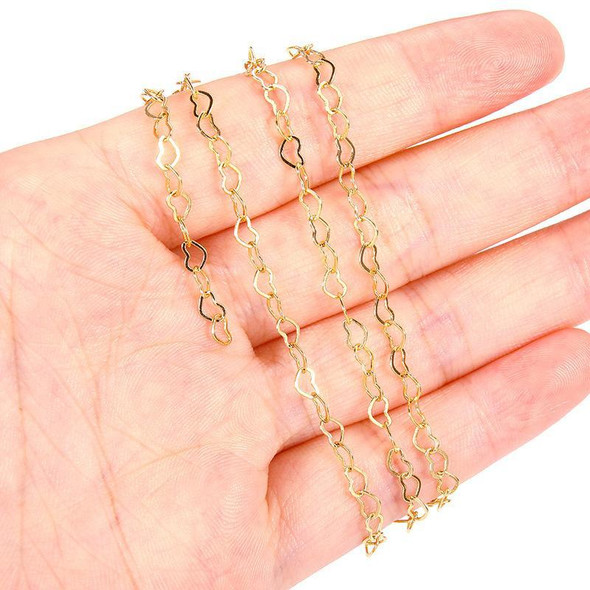 Heart Chain | Gold Plated Plated | 2M | 250104