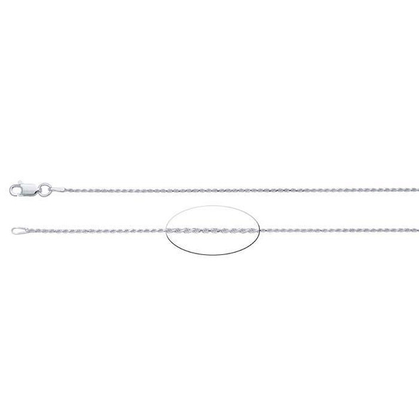 Sterling Silver Diamond Cut Rope Chain | 1.2mm | 30" | Sold by Each | 61306830