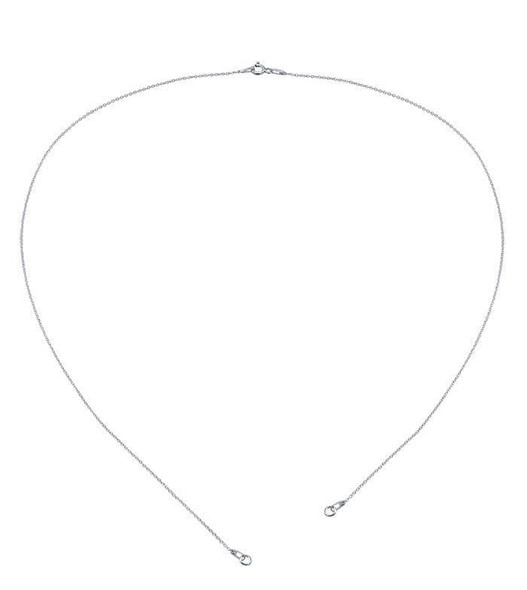 Sterling Silver 1mm Oval Cable Open Chain Necklace Component | 18" | 61794418