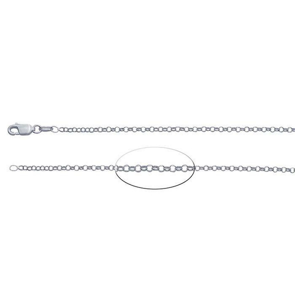 Sterling Silver 2.2mm Round Rolo Chain | 24" | 61431024