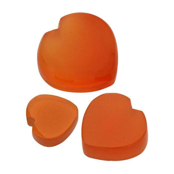 Carnelian Gemstone | Flat Cab Heart | 10mm | 90177