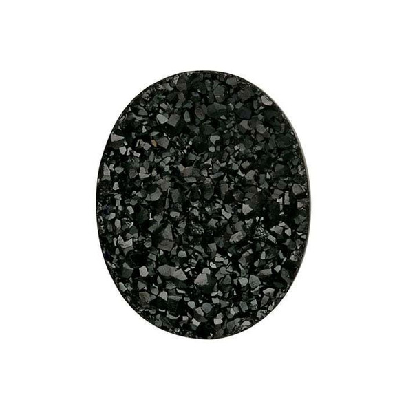 Black Druzy Quartz | Grade A Oval Cabochon | 10 x 8mm | 78225