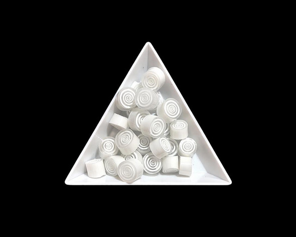 Fusing Glass Botton |White Spiral | 90 COE |10g