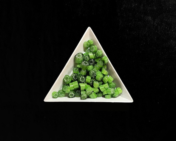 Fusing Glass Botton |Green Flower| 90 COE |10g