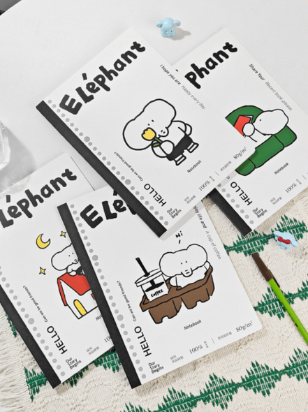 Cute B5 Notebook | Tearable for Spiral Spine or Binder Insert | Elephant | 6954041409688 (Random Style)